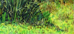 Close-up view of brushwork